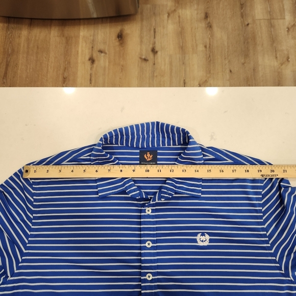 Donald Ross Sport Polo Shirt Mens XL Blue Striped Performance Stretch Breathable - Picture 6 of 9